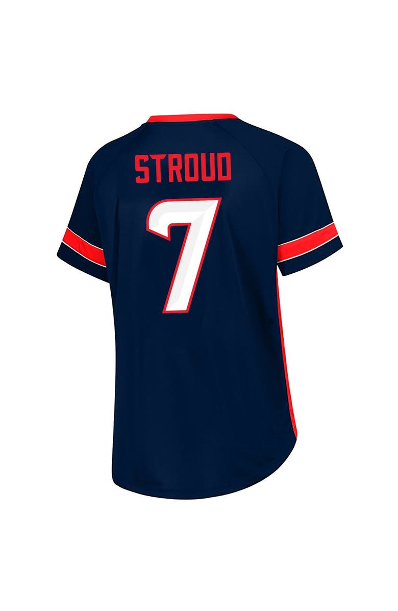 FANATICS Women's Fanatics C.J. Stroud Navy Houston Texans Plus Size Name & Number Lace-Up T-Shirt, Alternate, color, Navy