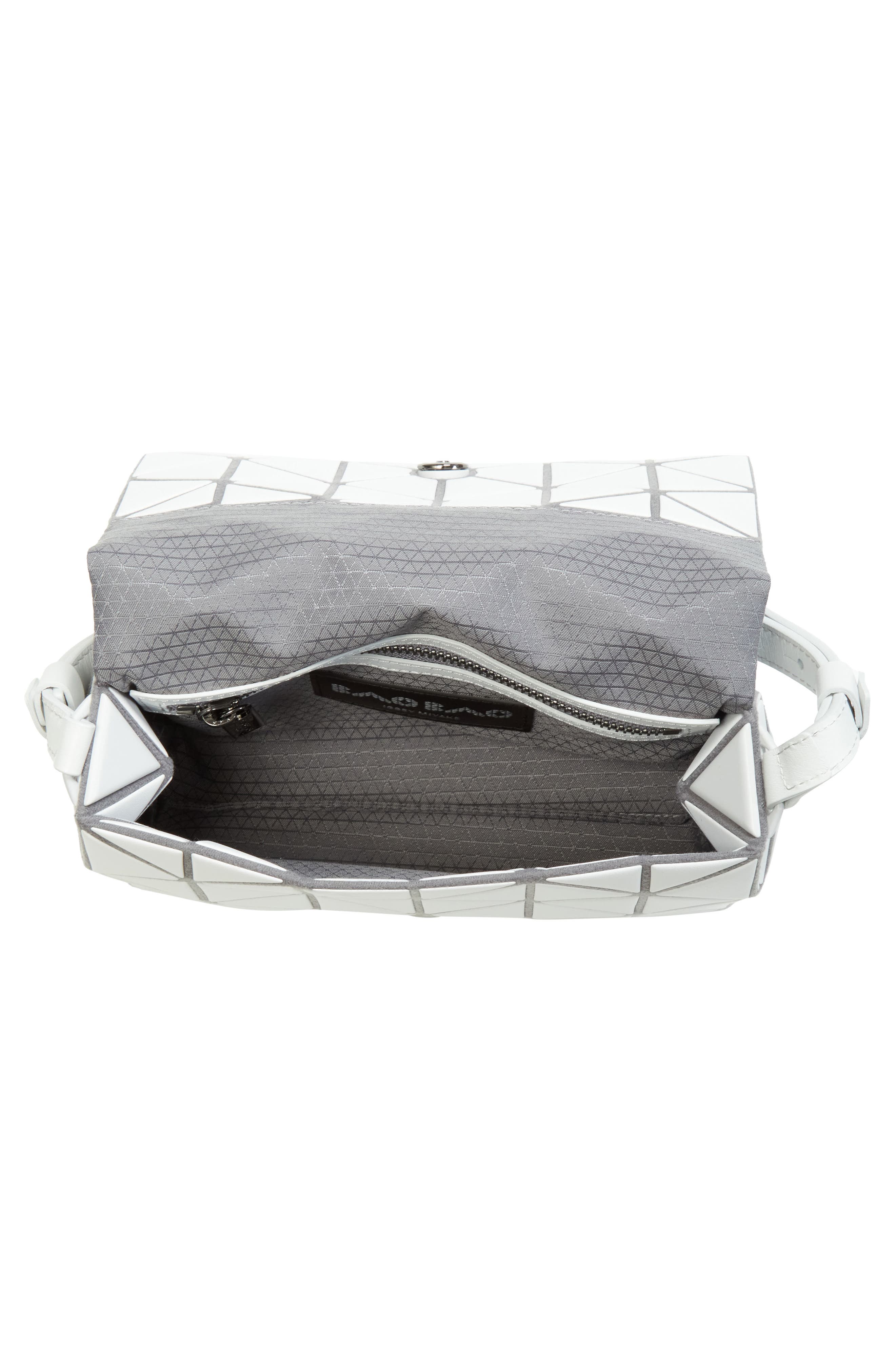 Bao Bao Issey Miyake Fossette Flap Crossbody Bag, Alternate, color, Light Gray