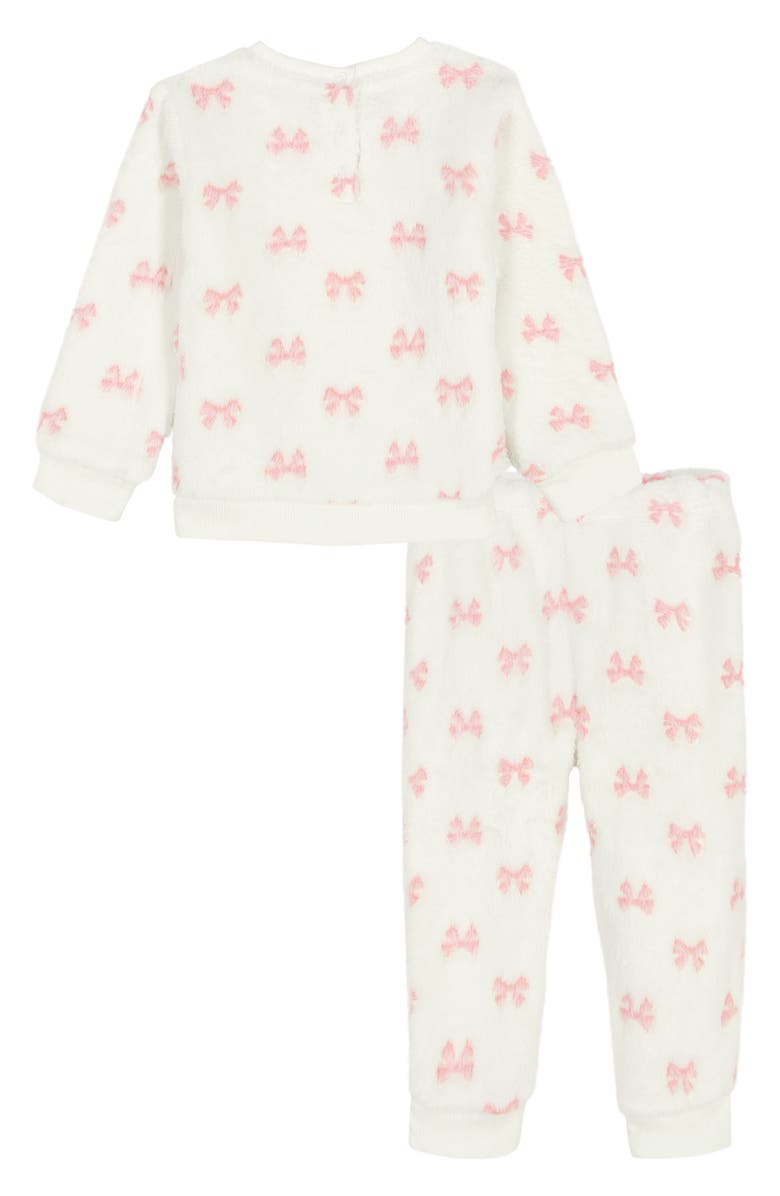 Juicy Couture Faux Shearling Pullover & Joggers Set, Alternate, color, Cream