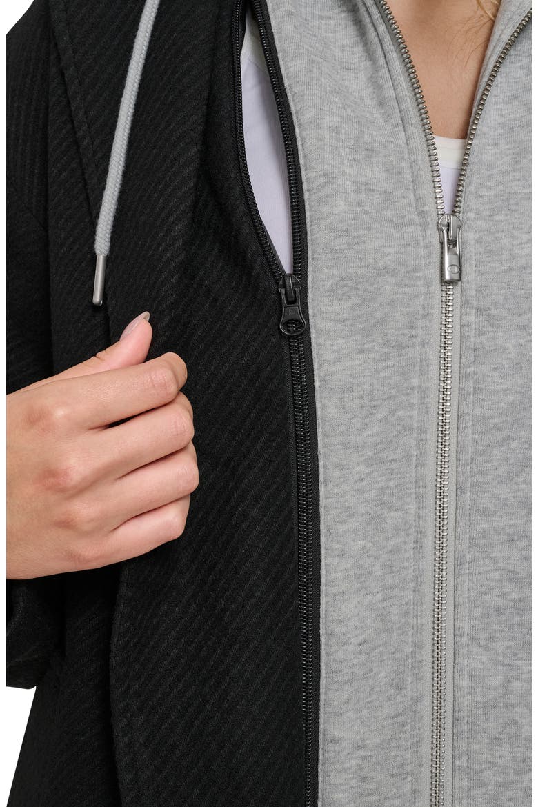 Topcoat with Removable Hooded Bib, Alternate, color, BLACK