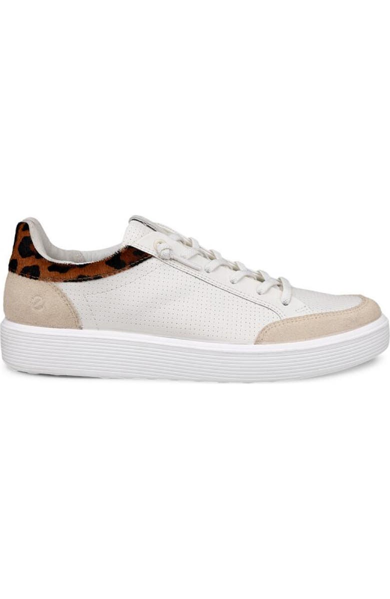 ECCO Soft 60 Sneaker, Alternate, color, Limestone/ White/ Leopard Hair