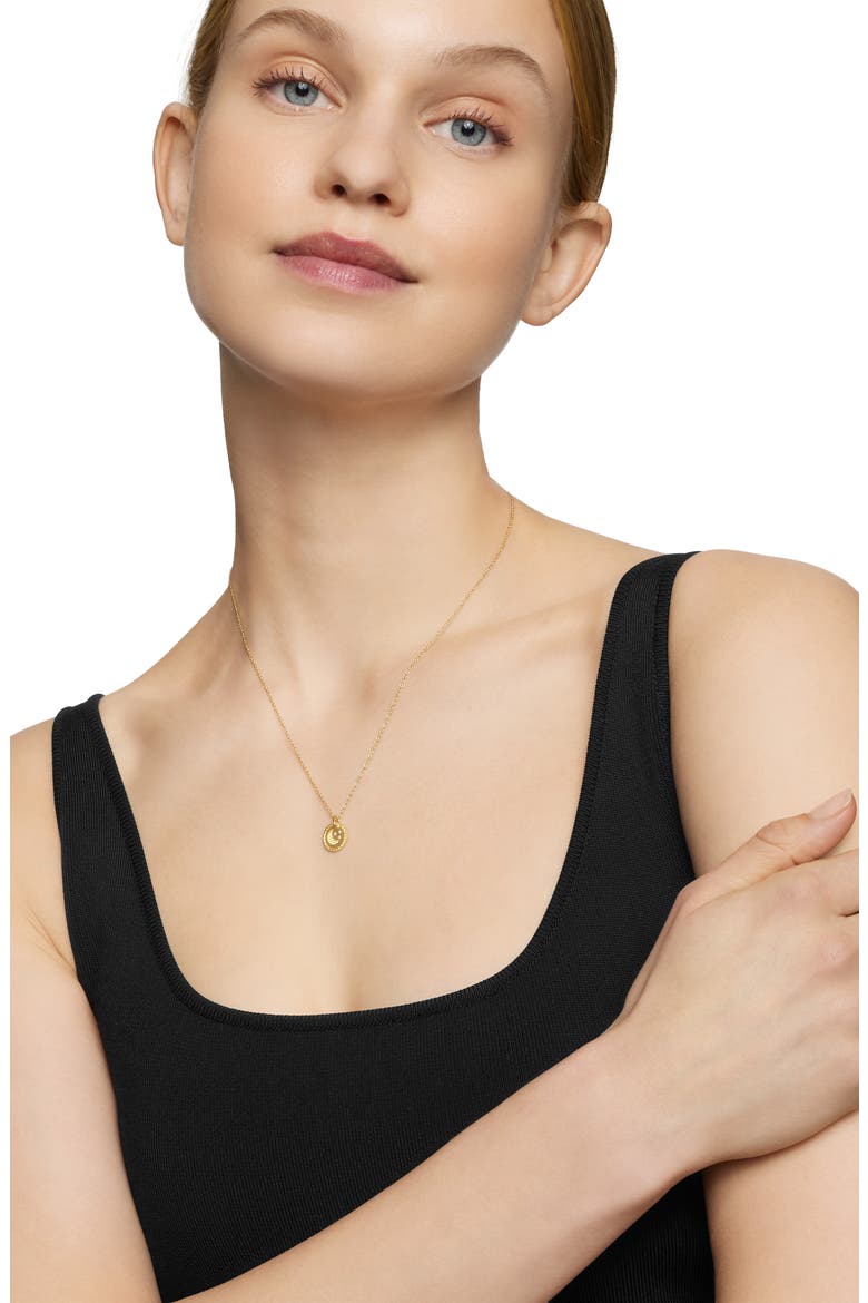 Cable Collectibles Moon & Stars Necklace with Diamonds & Yellow Sapphires in 18K Gold, Alternate, color, GOLD/ DIAMOND/ YELLOW SAPPHIRE