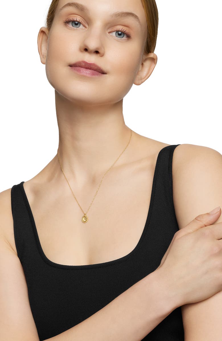 Cable Collectibles Moon & Stars Necklace with Diamonds & Yellow Sapphires in 18K Gold