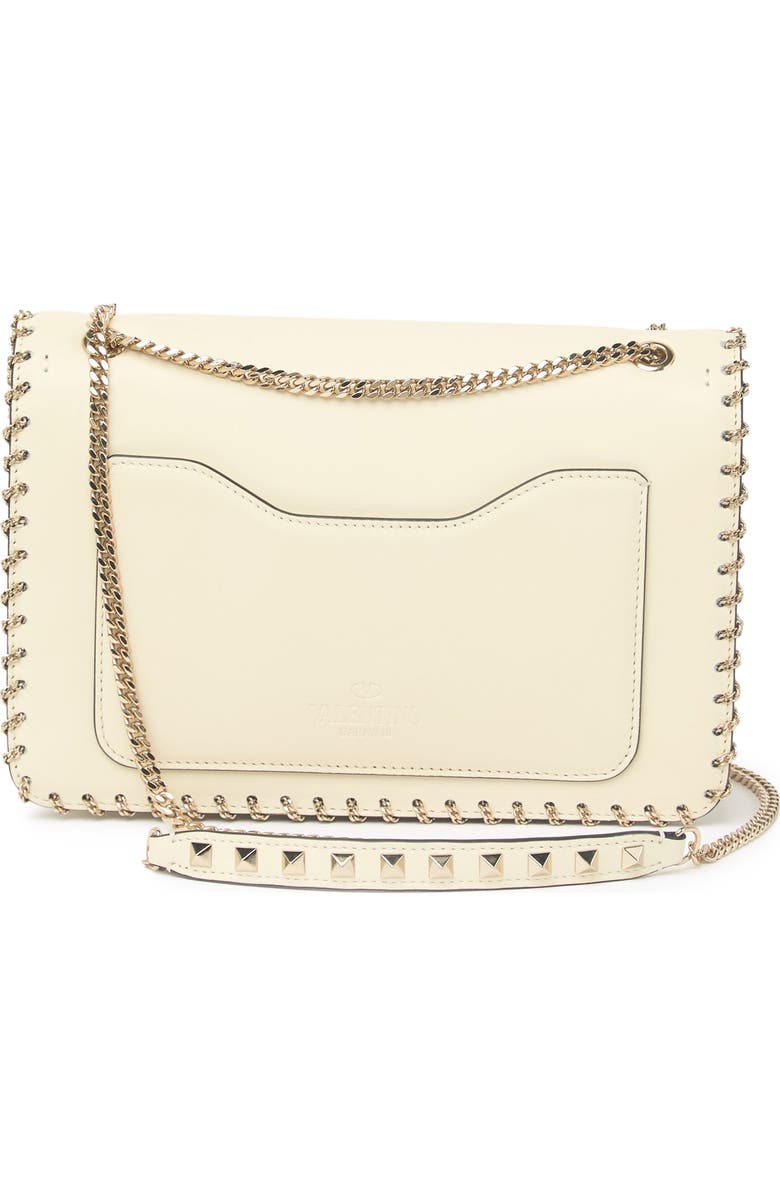 Valentino Garavani Demilune Whipstitch Leather Shoulder Bag, Alternate, color,