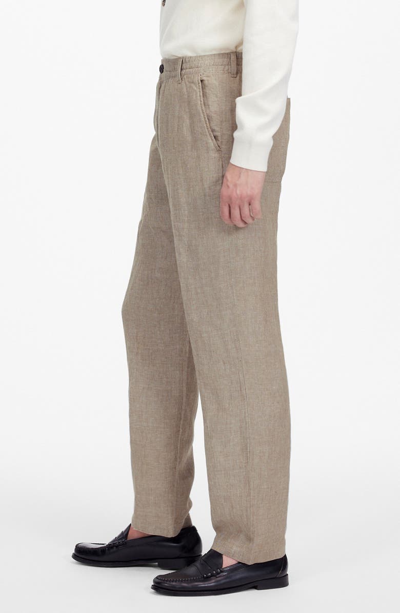 Madewell Elastic Waist Straight Leg Linen Pants, Alternate, color,