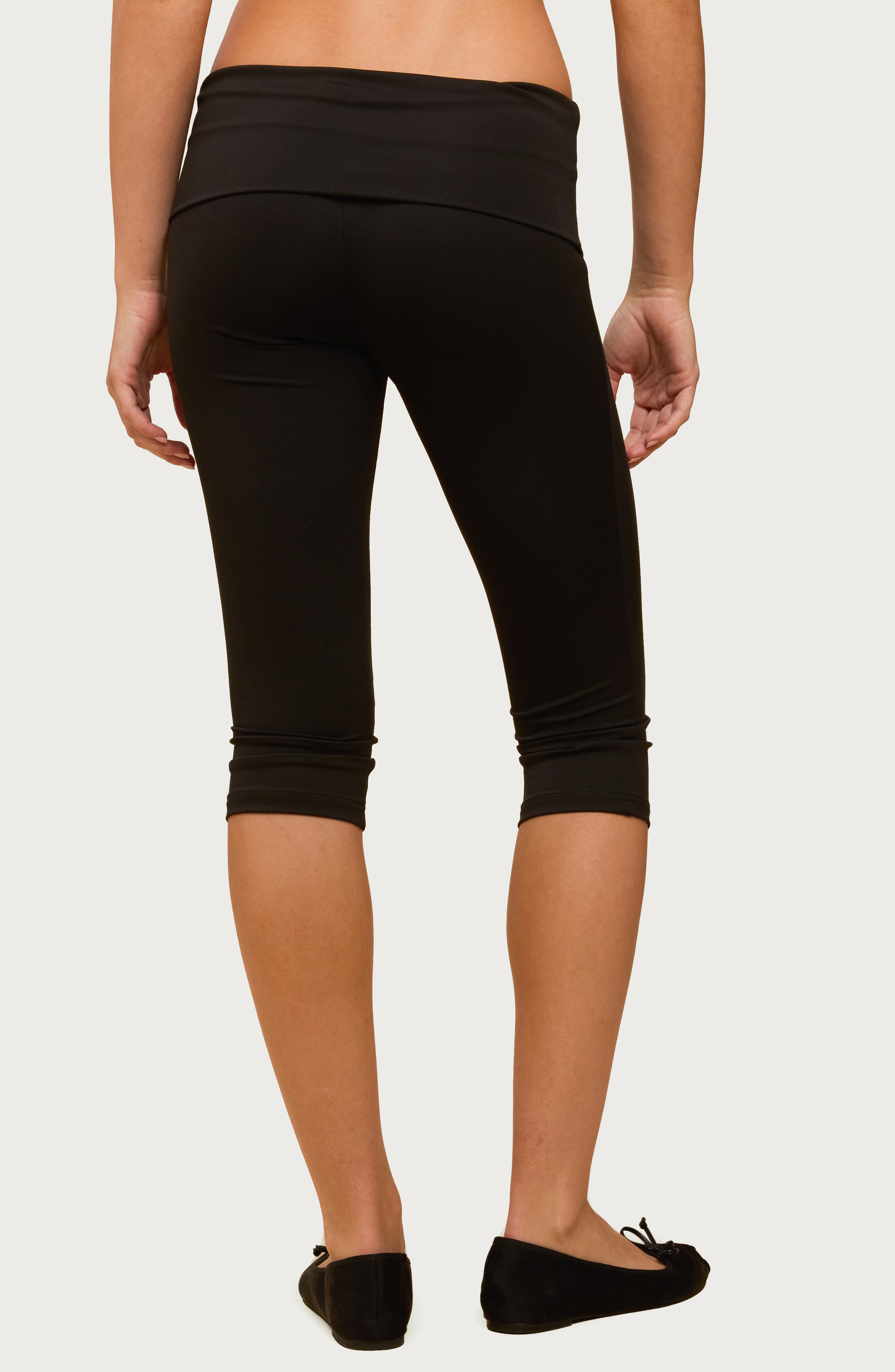 EDIKTED Ravena Foldover Low Rise Capri Leggings (Women) | Nordstrom