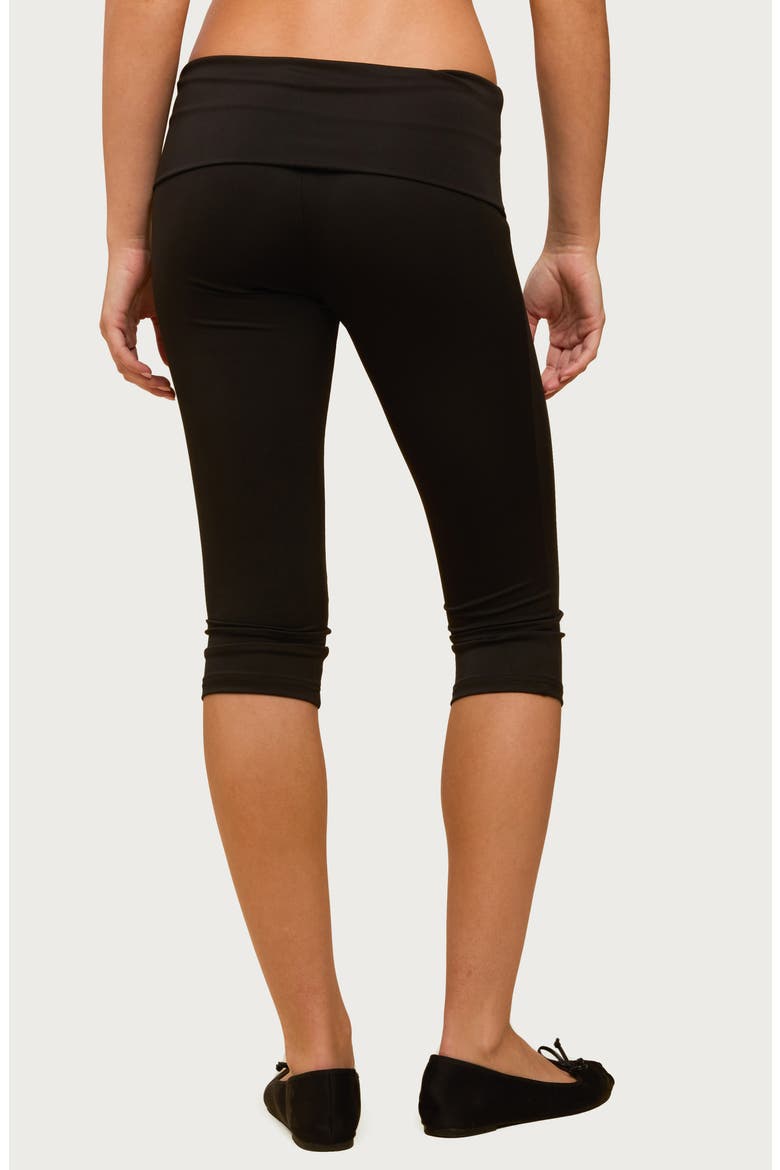 Ravena Foldover Low Rise Capri Leggings, Alternate, color, BLACK