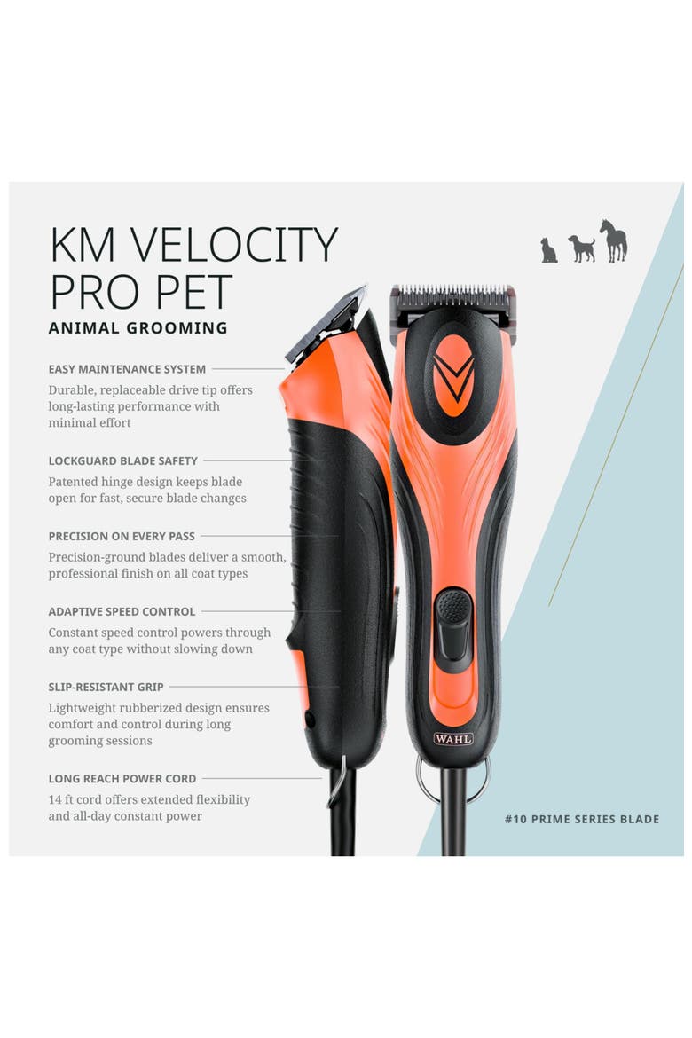 Corded grooming clipper for dogs and cats, Alternate, color, Orange