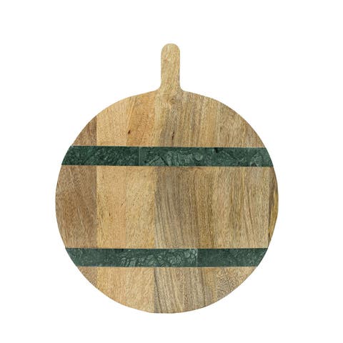 Cillian Dark Green Round Marble Serving Board