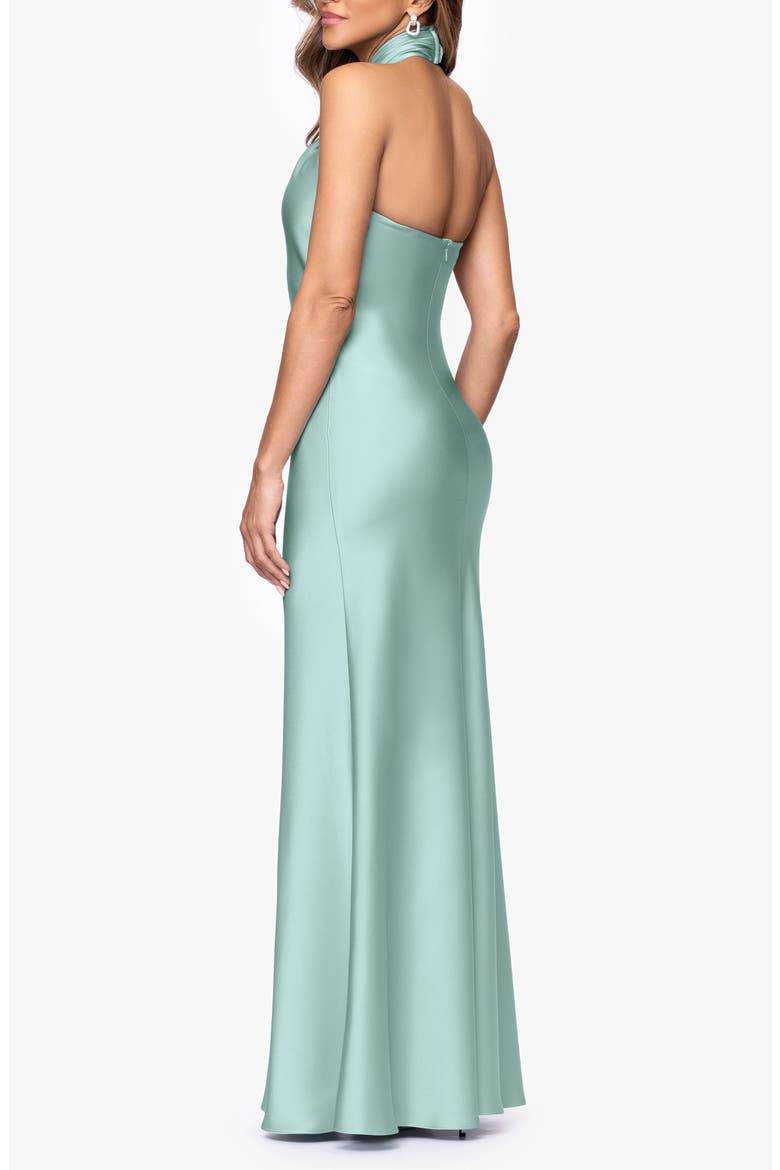 Satin Halter Dress, Alternate, color, SAGE