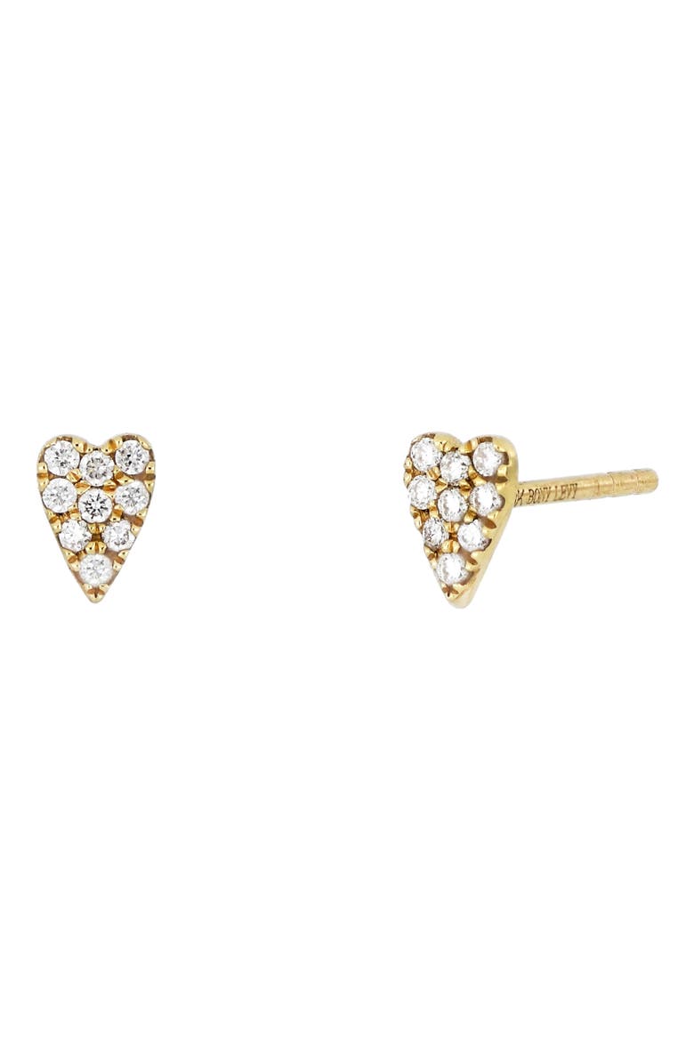 Icons Diamond Heart Stud Earrings (Nordstrom Exclusive), Main, color, YELLOW GOLD