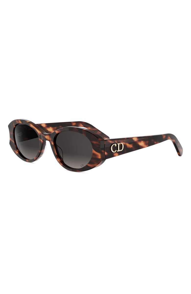DIOR Glow B3I Gradient Oval Sunglasses, Alternate, color, Red Havana / Gradient Smoke