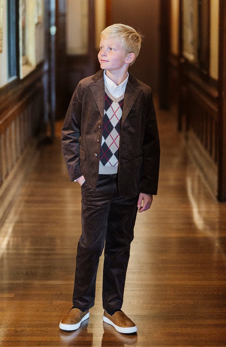 Hope & Henry Organic Stretch Corduroy Pant, Alternate, color, Chocolate