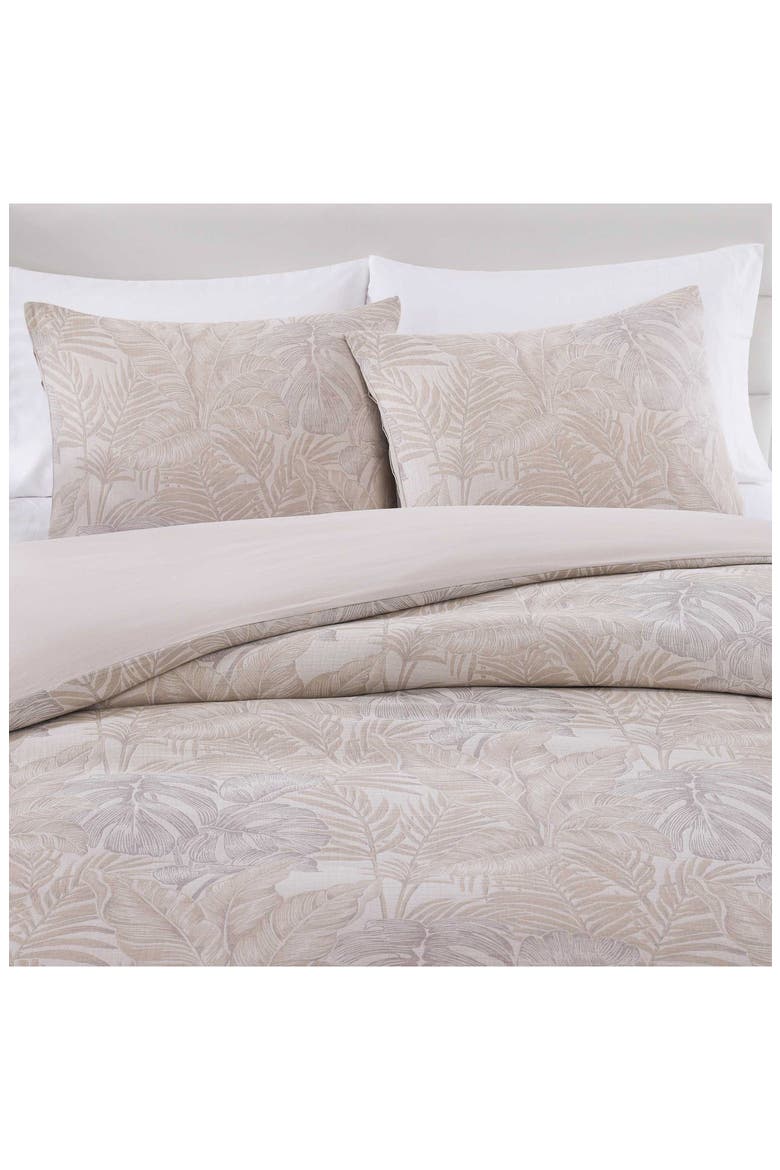 Jungle Palms Cotton Duvet Set, Alternate, color, BEIGE
