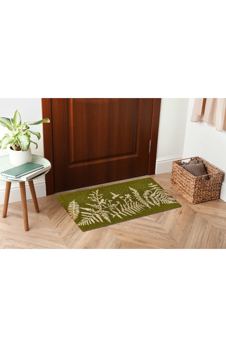 tag Fern Meadow Coir Mat Natural Doorway Welcome Mat, Alternate, color, Green