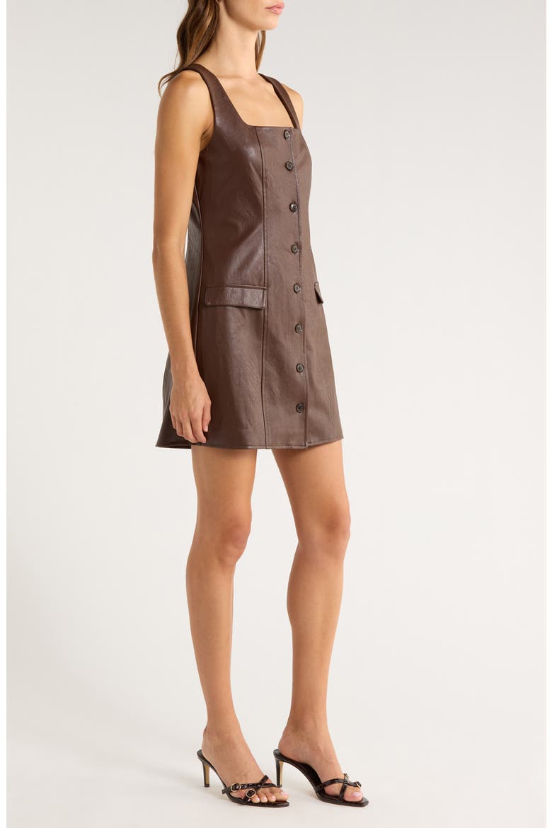 Rubie Sleeveless Faux Leather Minidress, Alternate, color, TAMARIND
