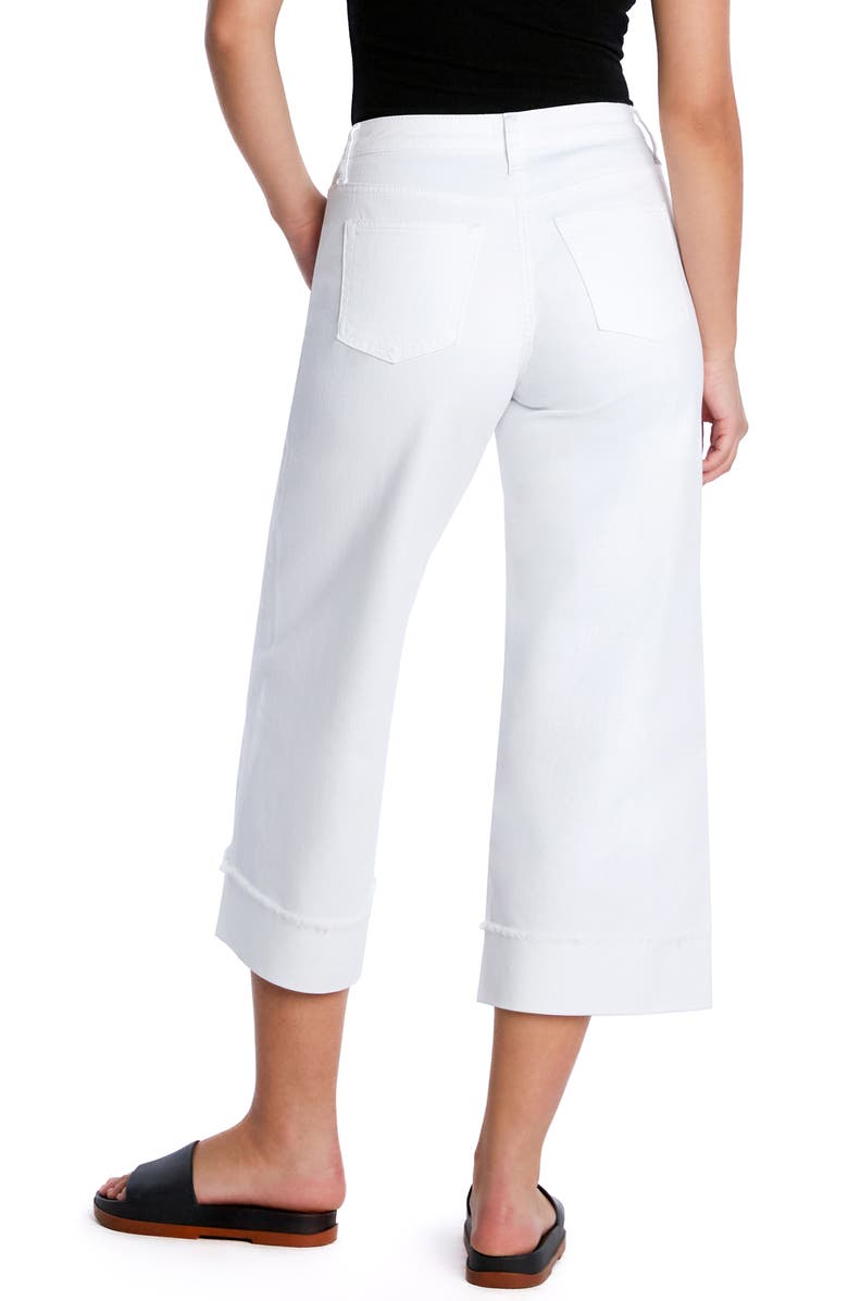 HINT OF BLU Cuffed Ankle Wide Leg Jeans, Alternate, color, White