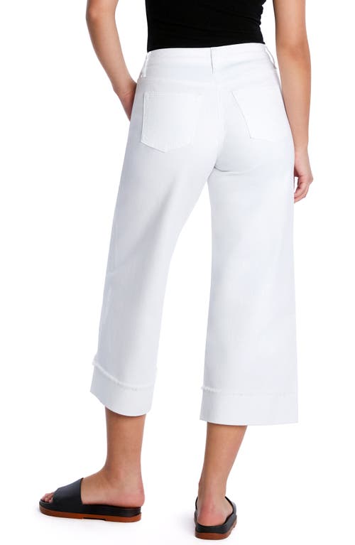 Hint Of Blu Cuffed Ankle Wide Leg Jeans In White