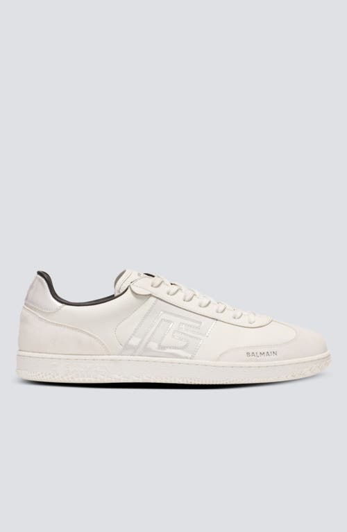 Balmain Round Toe Low-top Sneakers With Rubber Sole In White