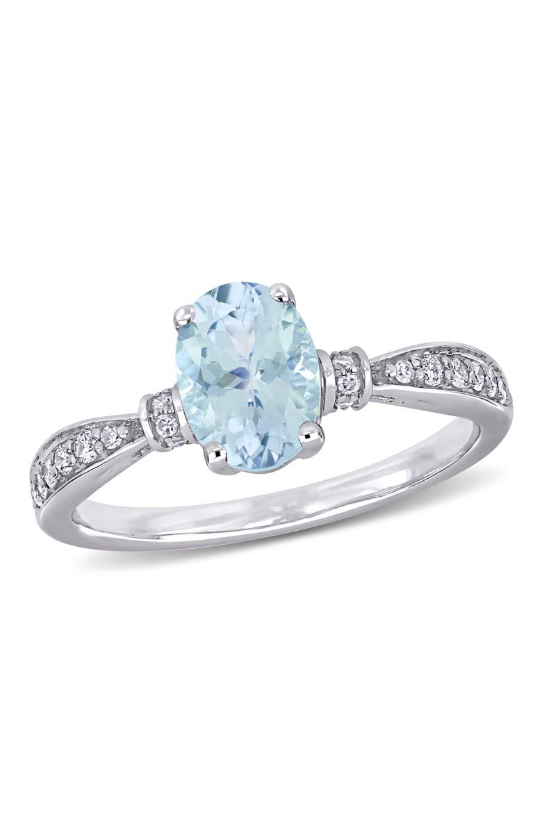 Julianna B. Aquamarine & Diamond Cocktail Ring 10k, Main, color, Aquamarine