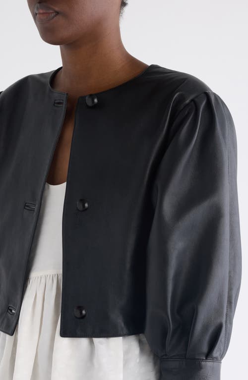 Chloé Cropped Leather Jacket In Multi