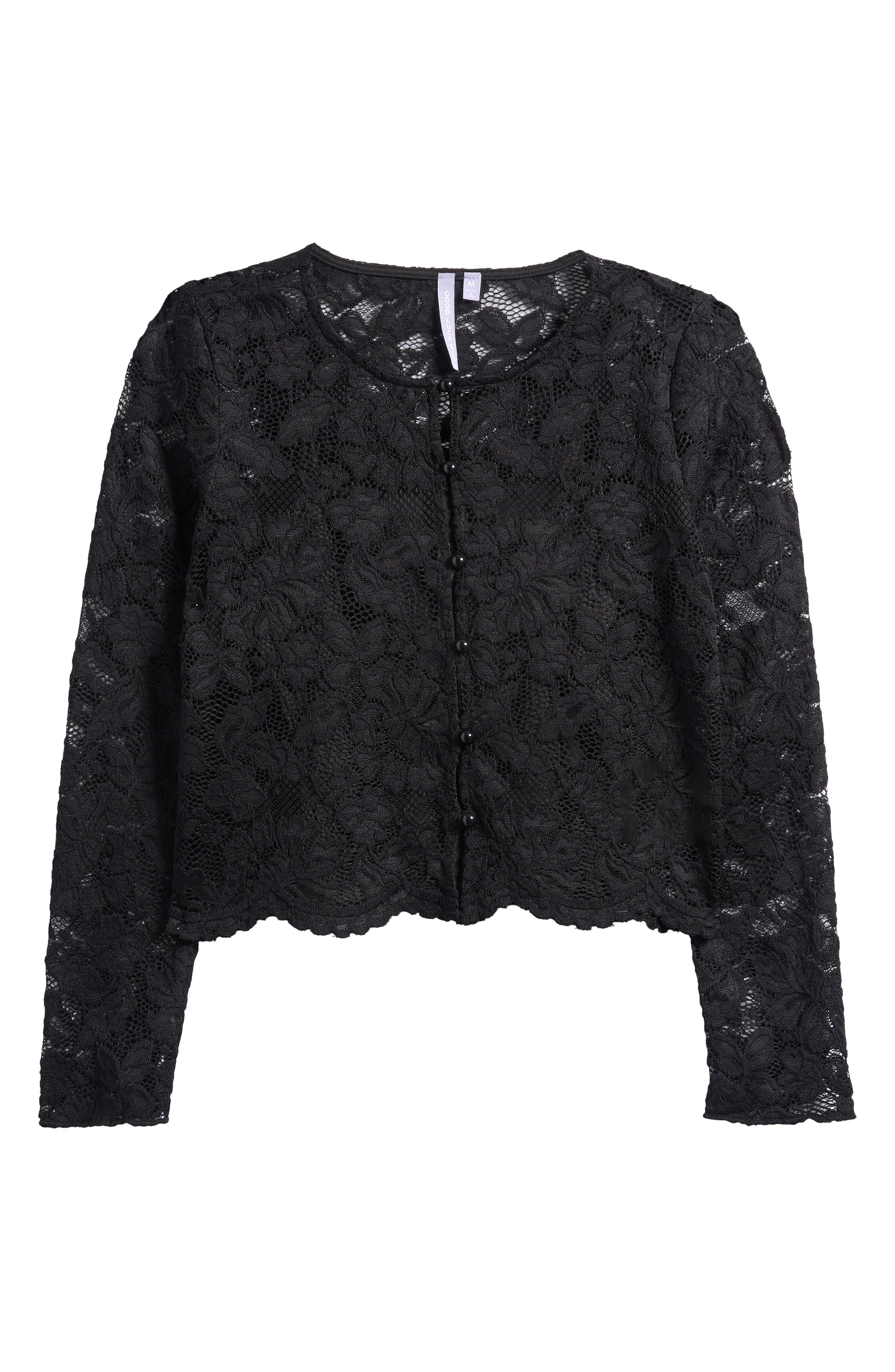 Kids' Floral Lace Button-Up Top