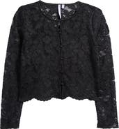 Good Luck Girl Kids' Floral Lace Button-Up Top