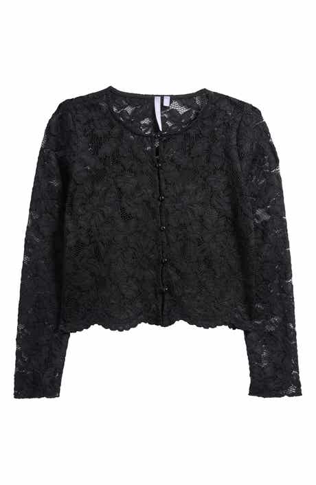 Kids' Floral Lace Button-Up Top