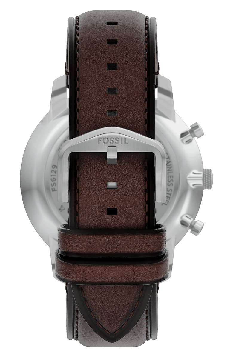 Fossil Neutra Chronograph Leather Strap Watch, 44mm, Alternate, color,