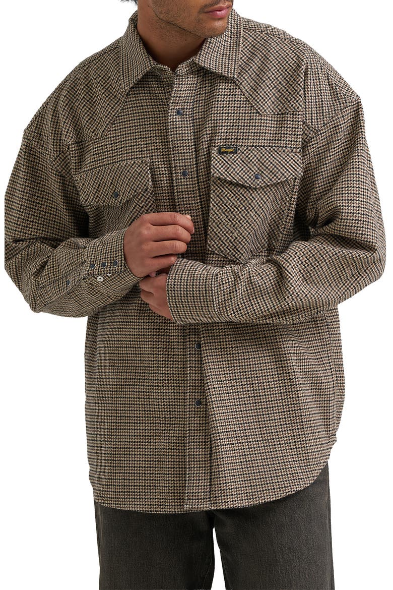 Patterned Long Sleeve Button Up Shirt, Main, color, MOJAVE HEATHER