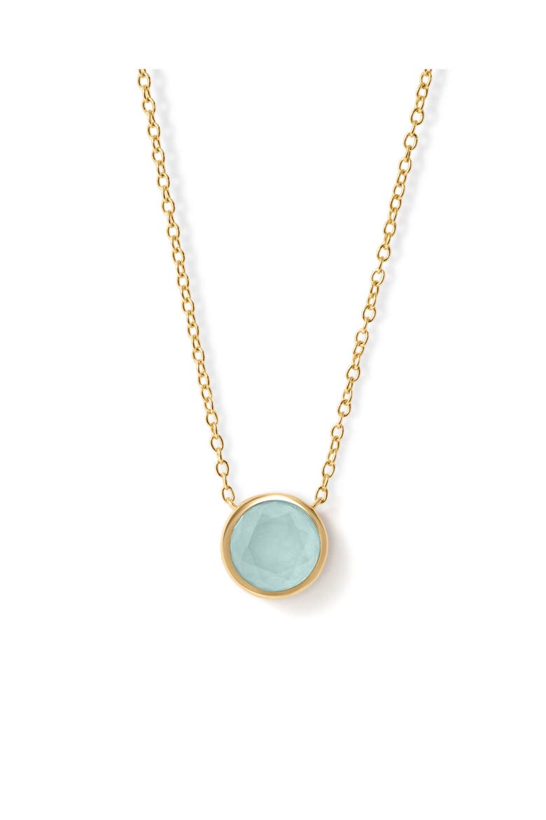 Gold Luna Aqua Quartzite Necklace, Main, color, Aqua Quartzite