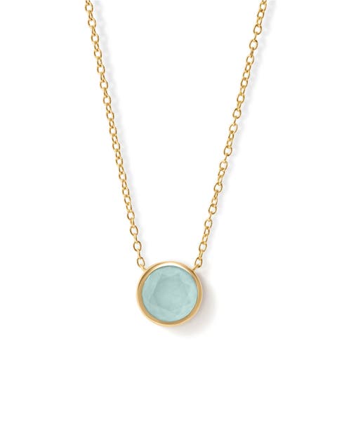 Gold Luna Aqua Quartzite Necklace