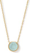 Astley Clarke Gold Luna Aqua Quartzite Necklace