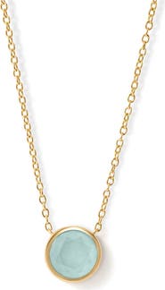 Astley Clarke Gold Luna Aqua Quartzite Necklace