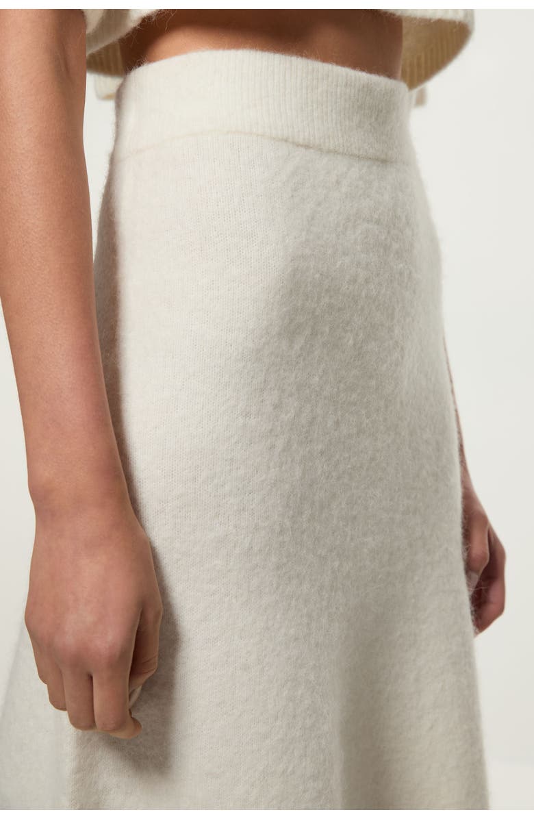 Karen Millen Alpaca Wool Fluffy Full Knit Skirt, Alternate, color, Ivory