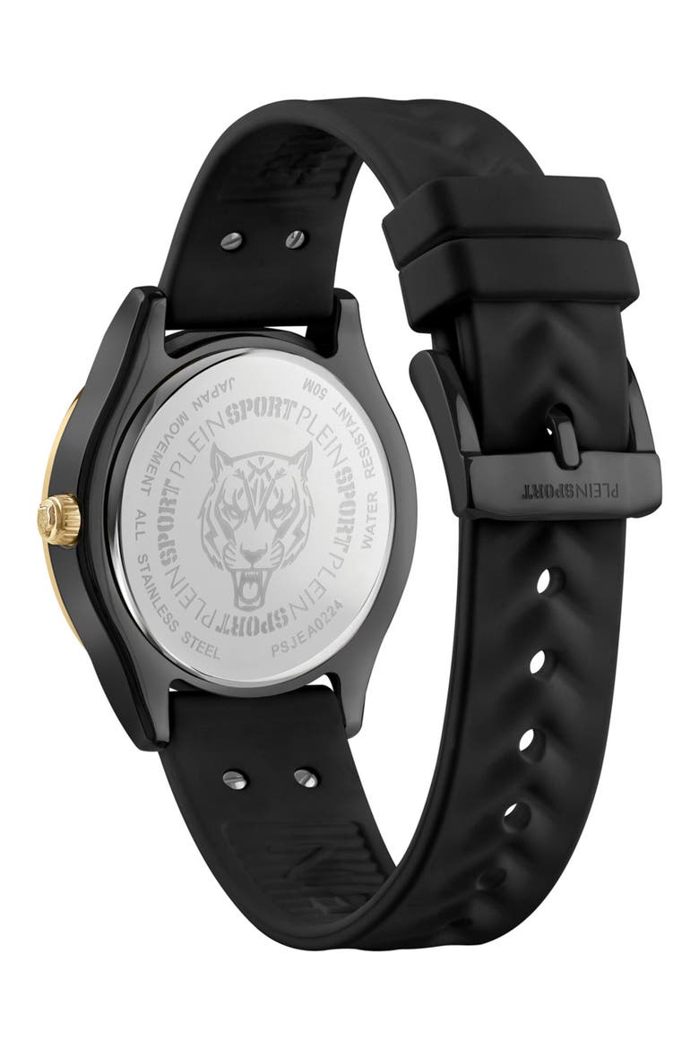 Eclipse Silicone Strap Watch, 36mm, Alternate, color, BLACK