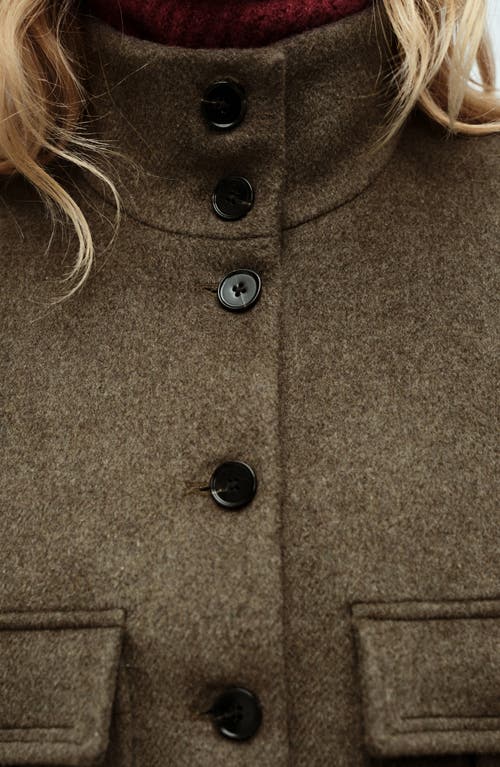Mango Boxy Crop Jacket In Brown