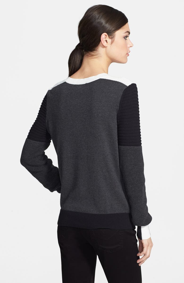 Trouvé Colorblock Moto Sweater, Alternate, color, 