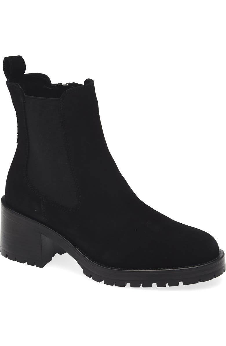 La Canadienne Wave City Dry<sup>™</sup> Lug Sole Waterproof Chelsea Boot, Main, color, Black Suede
