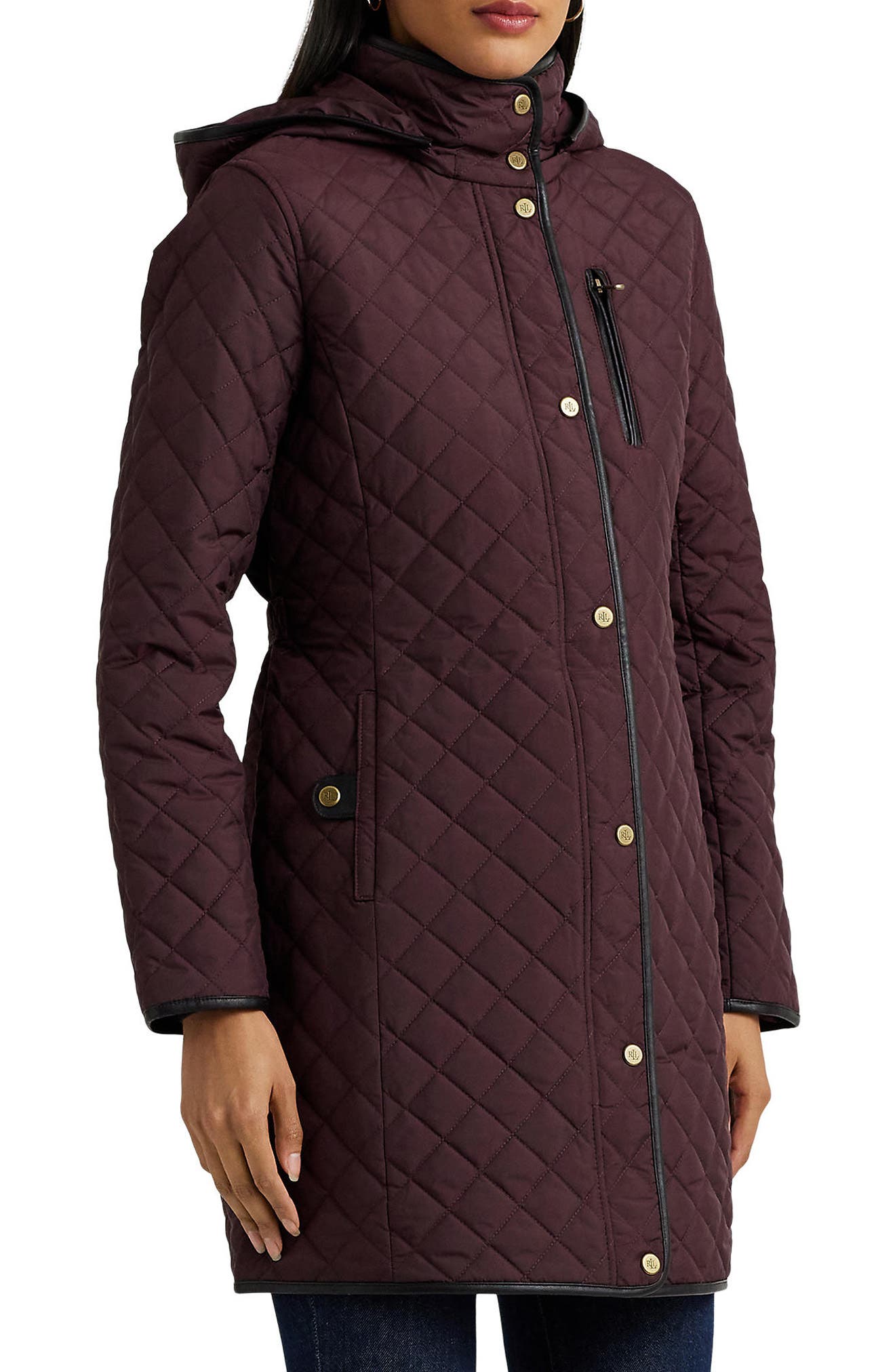 Diamond Quilted Hooded Jacket