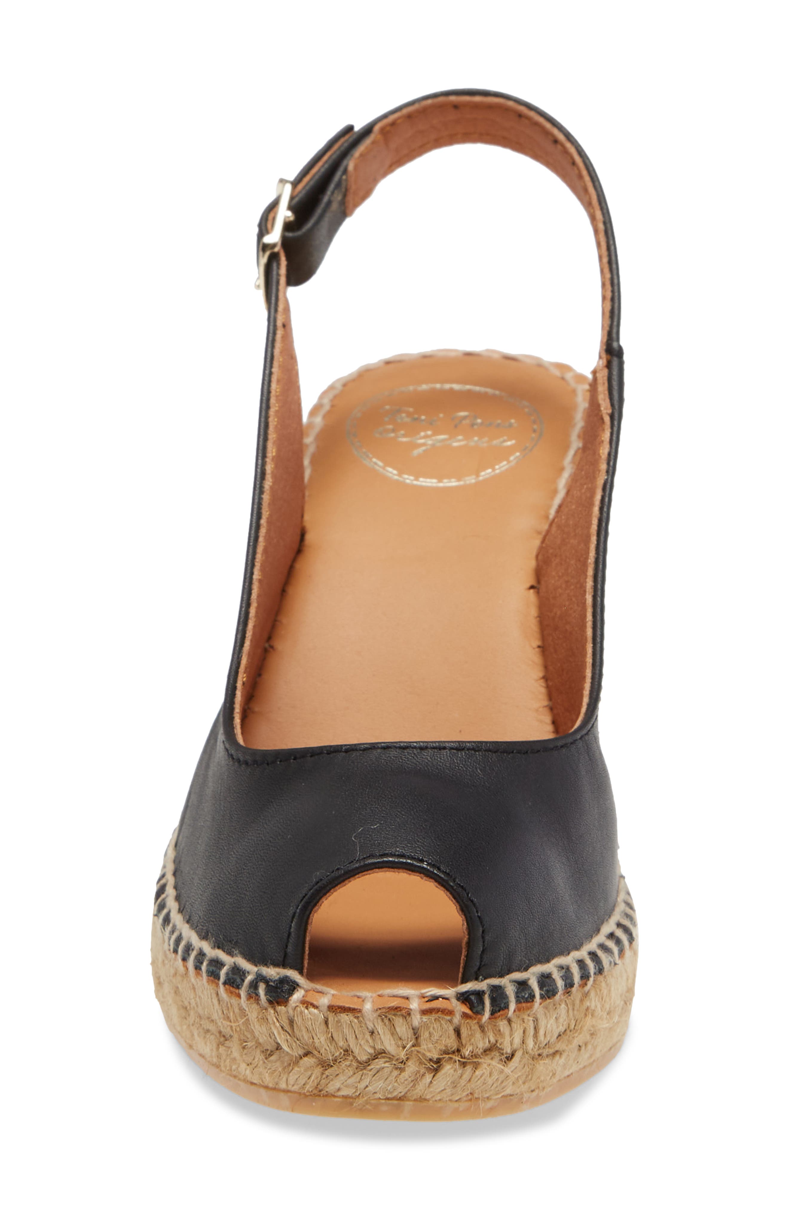 Toni Pons Croacia Espadrille Wedge, Alternate, color, Black Leather