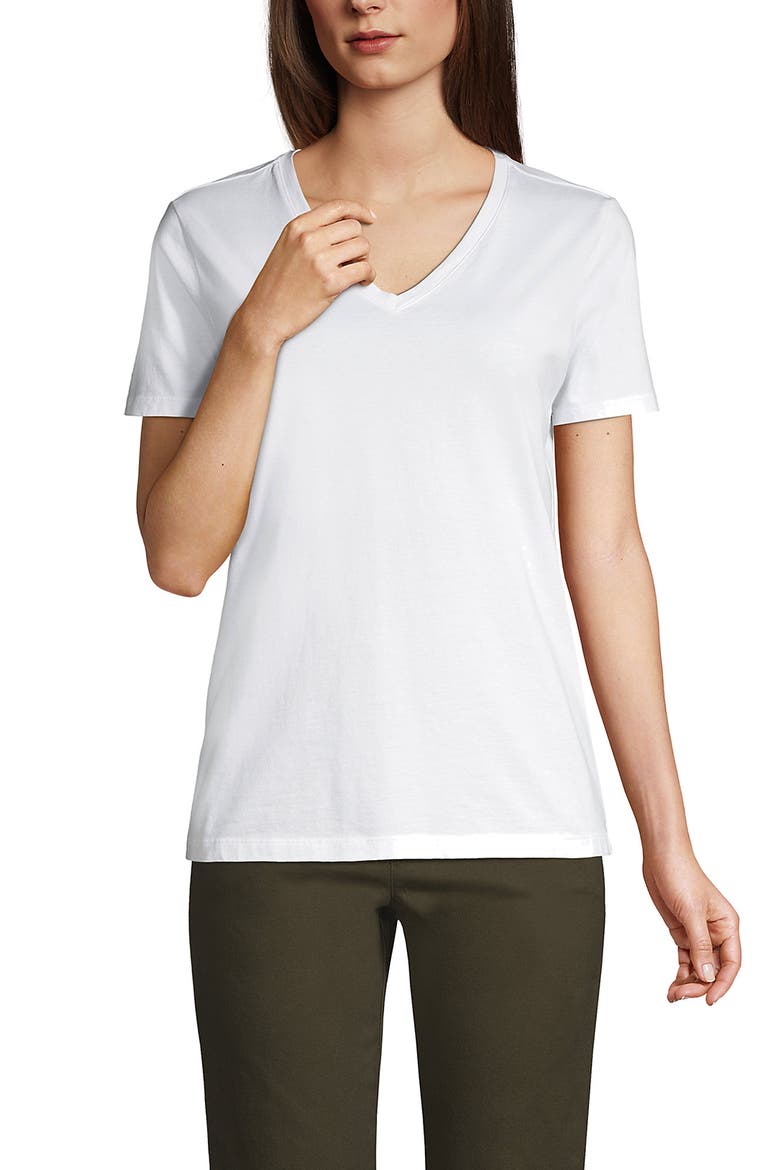 Supima Cotton V-neck T-Shirt, Main, color, White