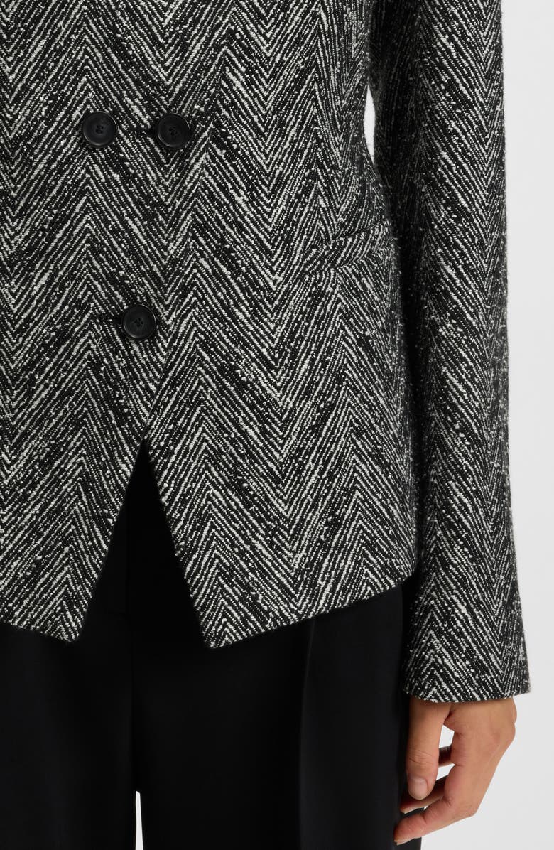 BOSS Jiarna Double Breasted Blazer, Alternate, color, Monochrome Herringbone