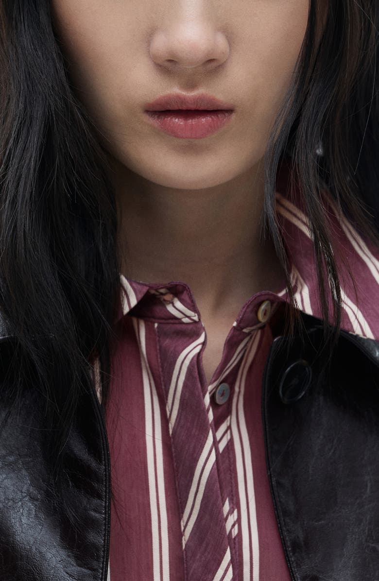 MANGO Stripe Button-Up Shirt, Alternate, color, 