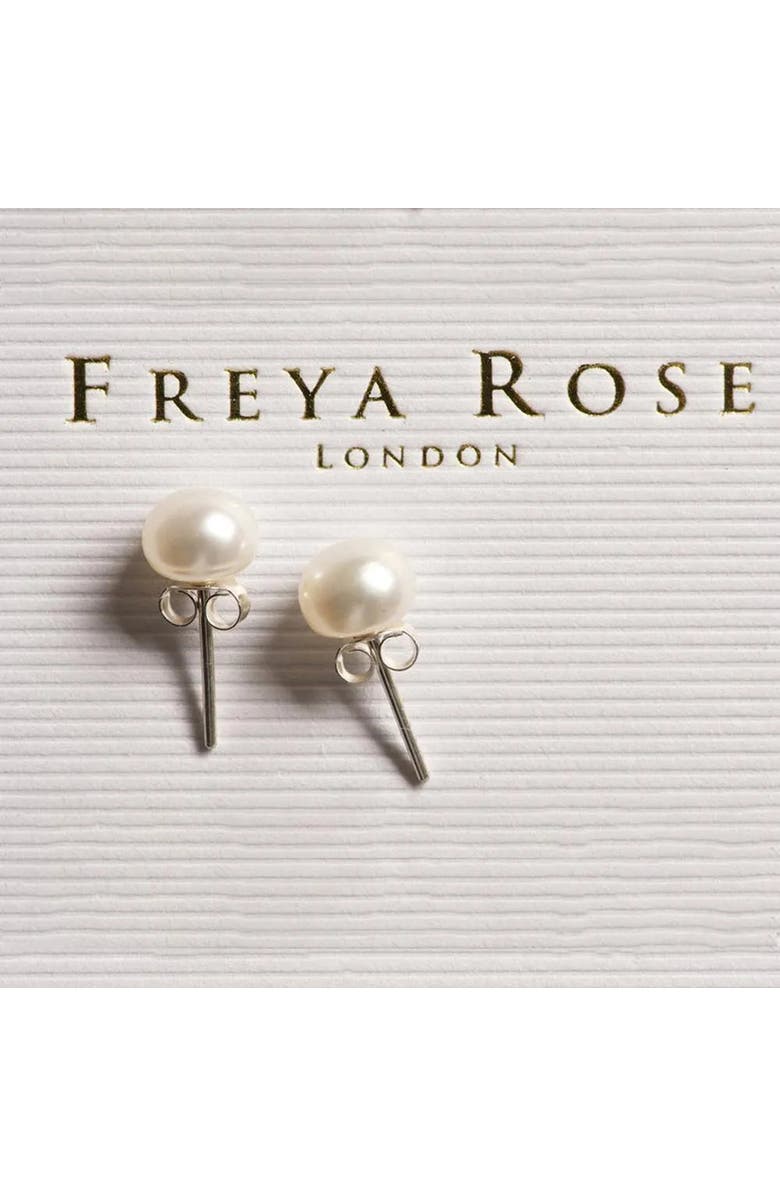 Freya Rose Fresh Water Pearl and Silver Stud Earrings, Alternate, color, Pearl
