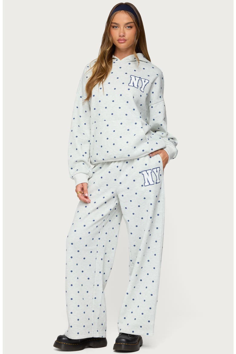 NY Babe Polka Dot Hoodie, Alternate, color, GRAY-MELANGE