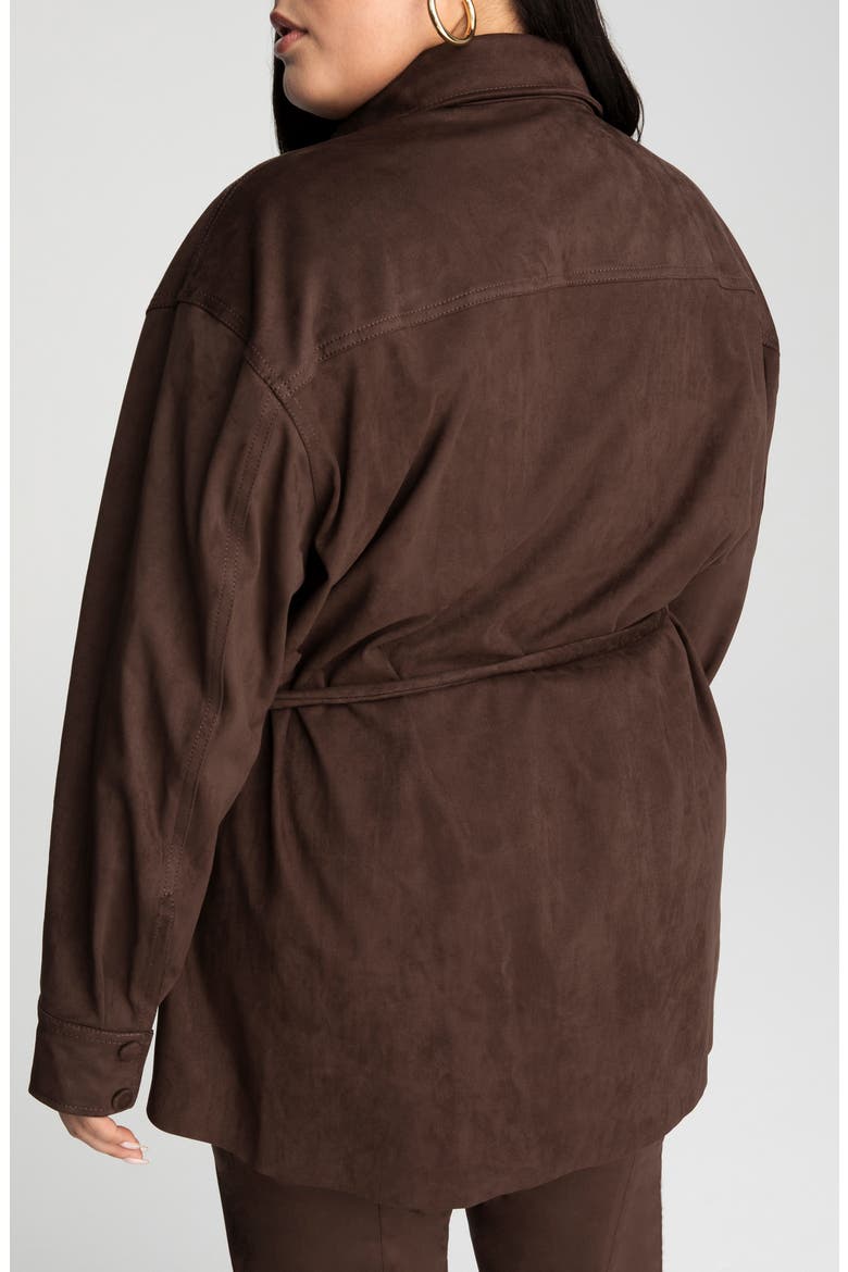 Belted Shirt Jacket, Alternate, color, CHOCOLATE003