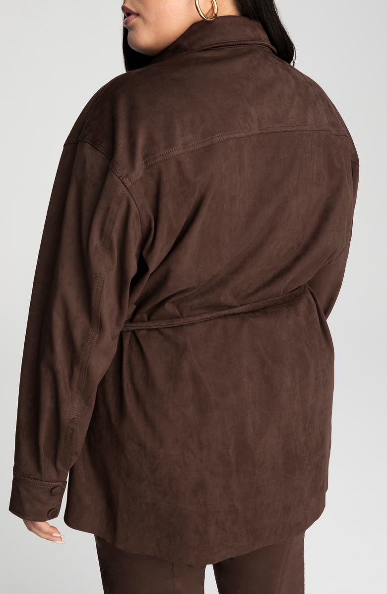 Good American Belted Shirt Jacket, Alternate, color,