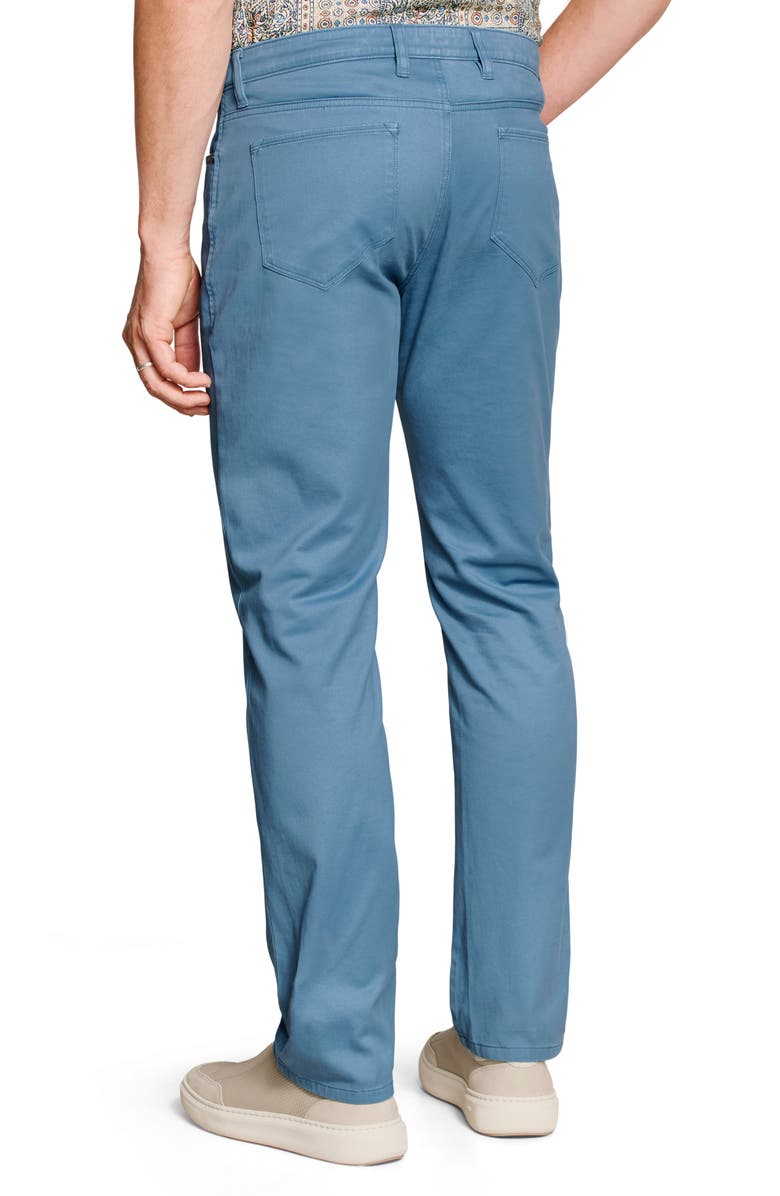 Johnston & Murphy Straight Leg Stretch Cotton 5-Pocket Pants, Alternate, color, Blue