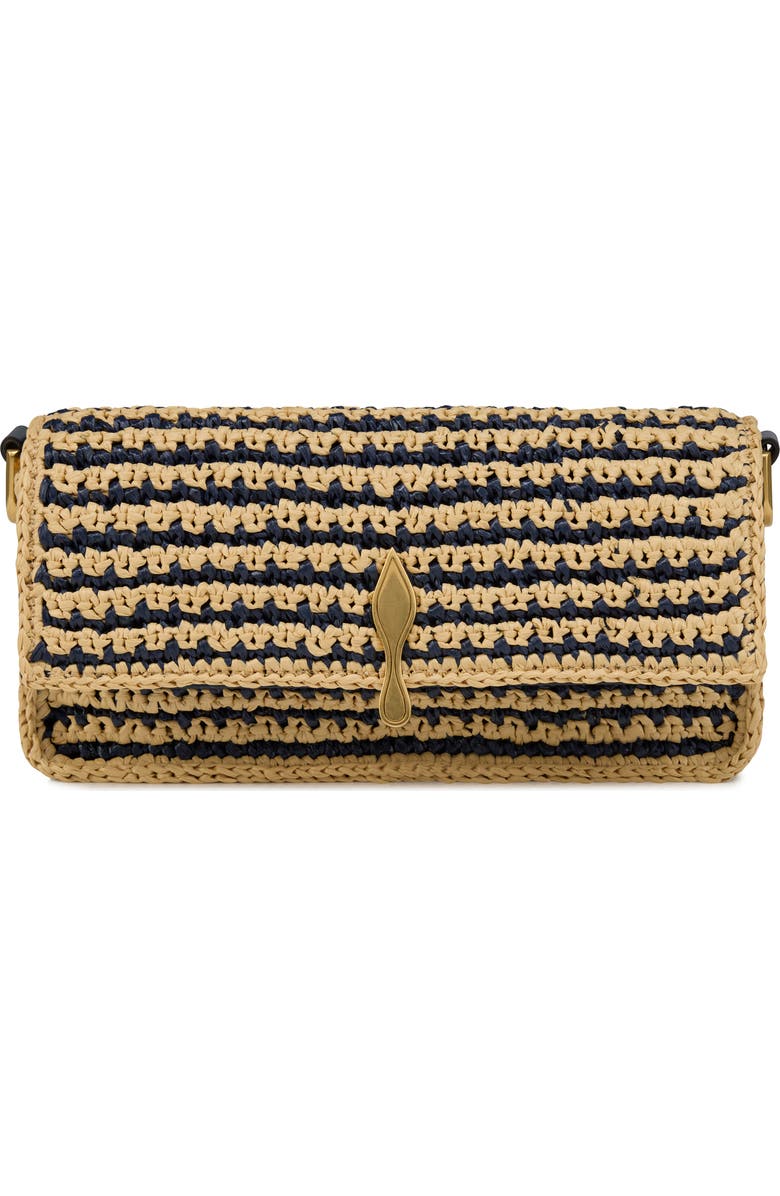 Christian Louboutin Mini Bettina Raffia Clutch, Main, color, 3373 Naturel/Last Night